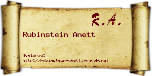 Rubinstein Anett névjegykártya