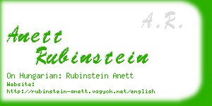 anett rubinstein business card